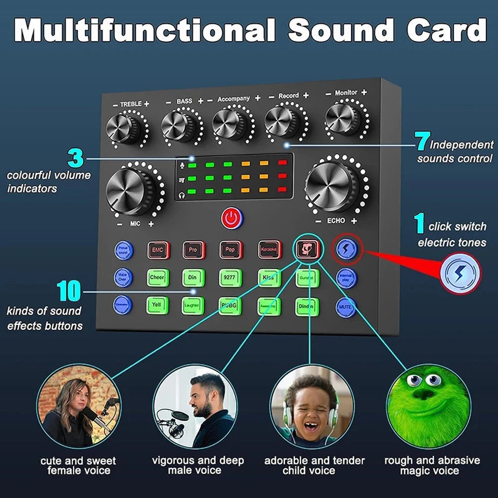 V8S Podcast Microphone & Audio Mixer Bundle