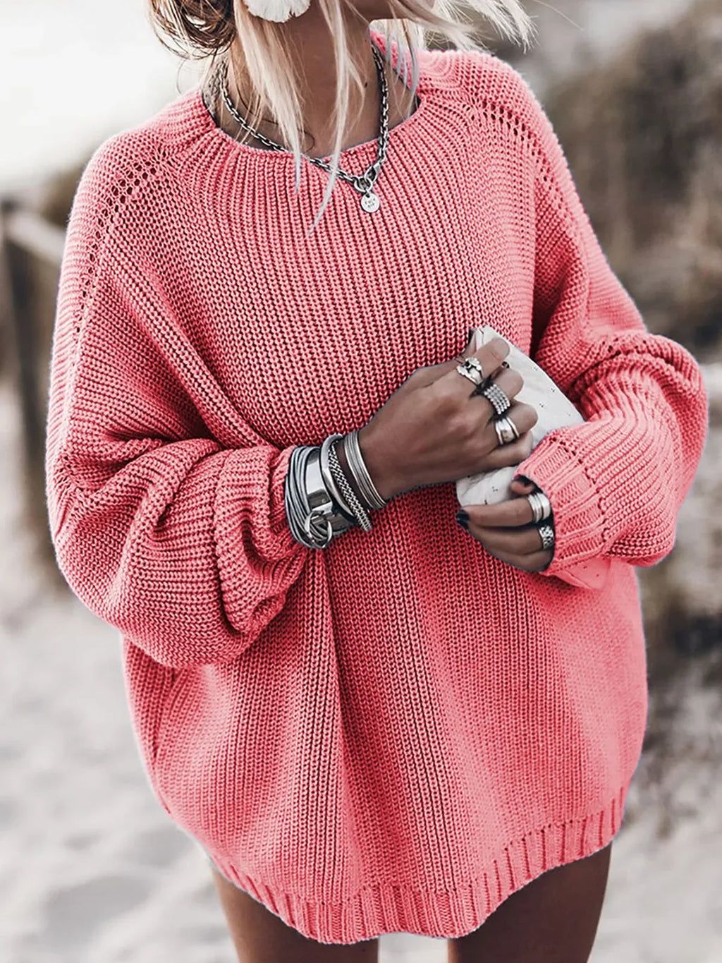2026 New Winter Knitwear Women's Batwing Sleeve Knitted Pullover Solid Casual Loose Sweaters Ladies O-Neck Basic Pullover Jumper Whispering Desires Shoppe