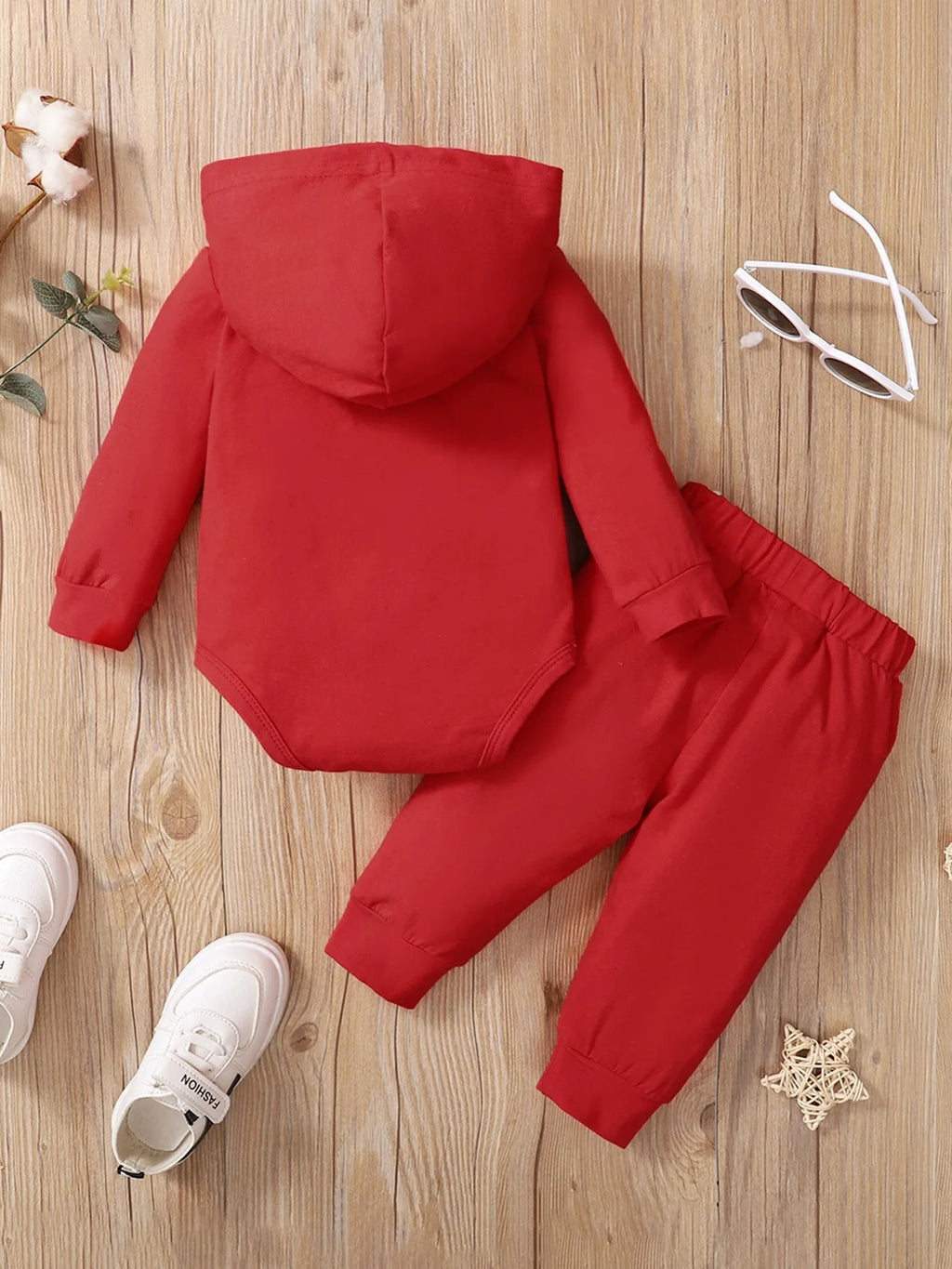 Baby Letter-Print Hooded Top and Pants Set
