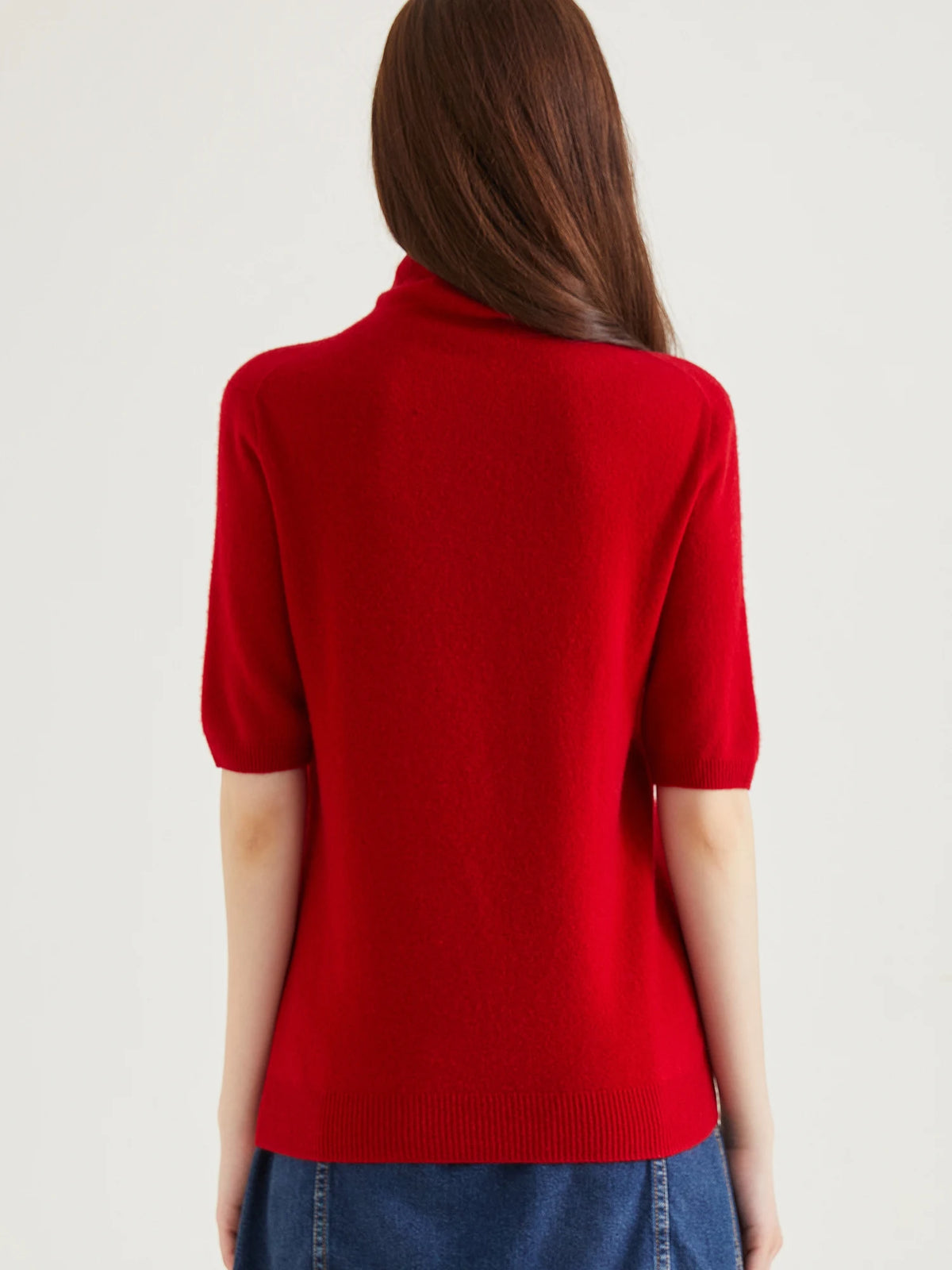 Women's Knit Tops Short Sleeve Fashion Women Sweaters New 100% Merino Wool Knitwears Vintage Sweater Turtleneck Pullover Clothes Dsers