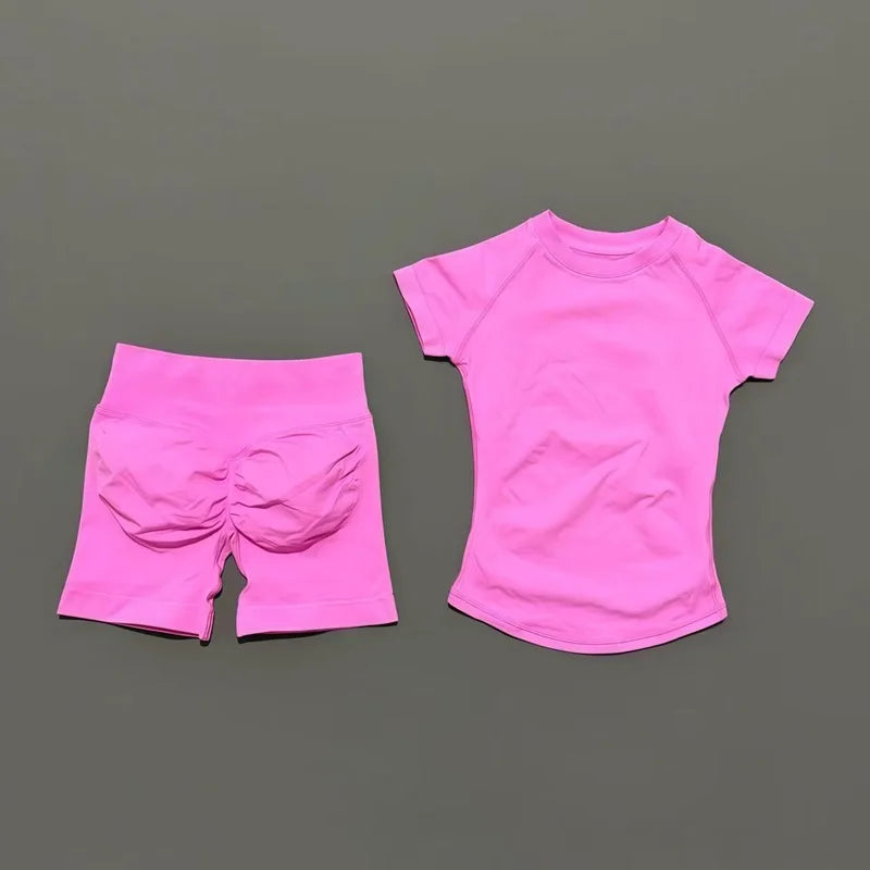 Women's Ribbed Short-Sleeve Top and Shorts Set
