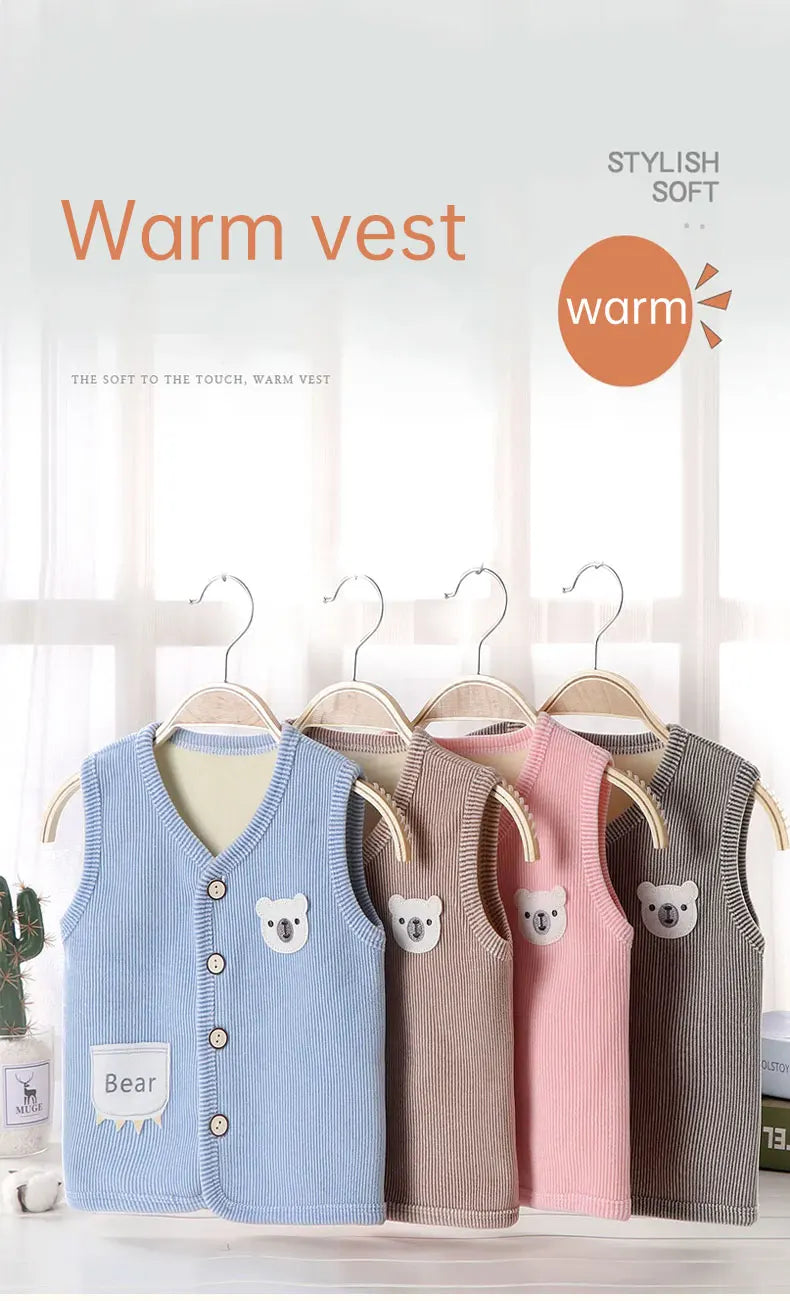 Kids Clothes Waistcoat Children's Vest  Boy Girl Thicken Velvet lining Keep Warm Jackets Vest Children's Clothing  Autumn Winter Whispering Desires Shoppe
