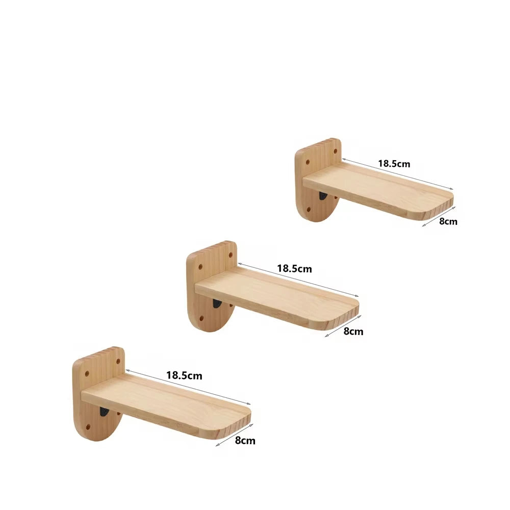 Wall-Mounted Four-Step Cat Climbing Shelf