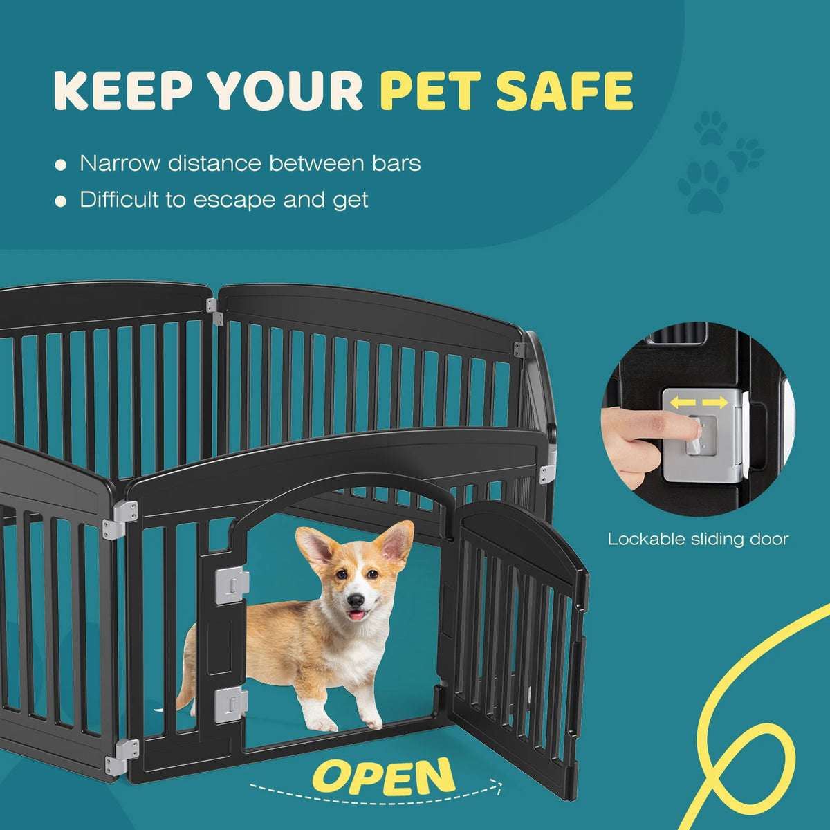 JHK 24" Six-Panel Plastic Dog Playpen