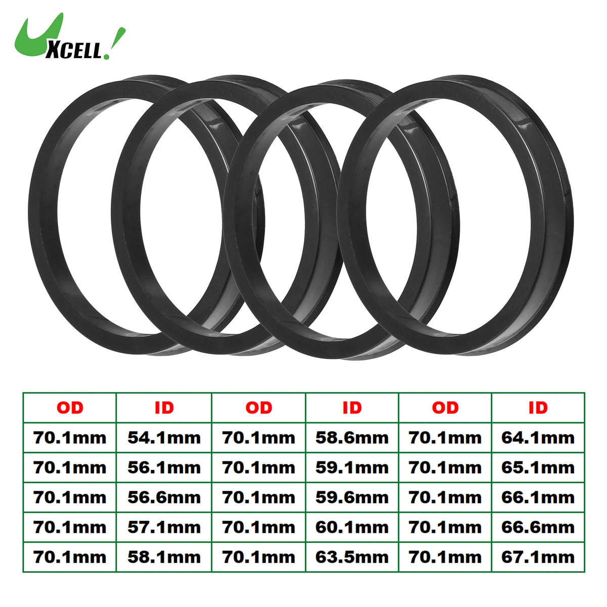 70.1 mm Hub-Centric Rings – Set of 4