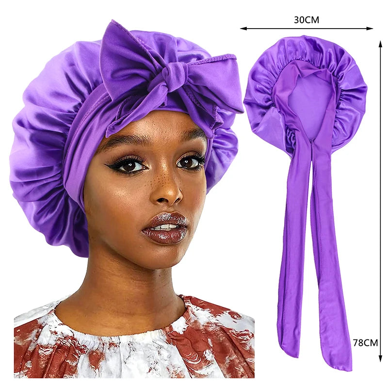Women's Wide-Band Satin-Look Sleep Bonnet