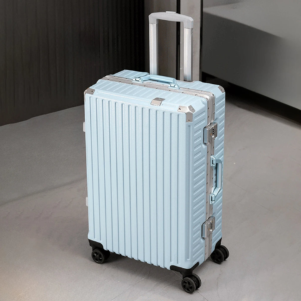 Trolley Luggage 20 24 26 28" Aluminum Frame Rolling Luggage Case USB Travel Suitcase on Wheels Combination Lock Carry on Luggage Whispering Desires Shoppe