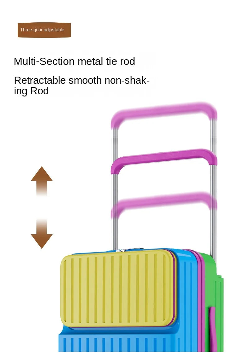 Front-opening Luggage Macaron Colors Pure PC 20 inch Boarding Cabin Suitcase 22/24/26/28 Inch Sturdy and Durable Women's Bags Whispering Desires Shoppe