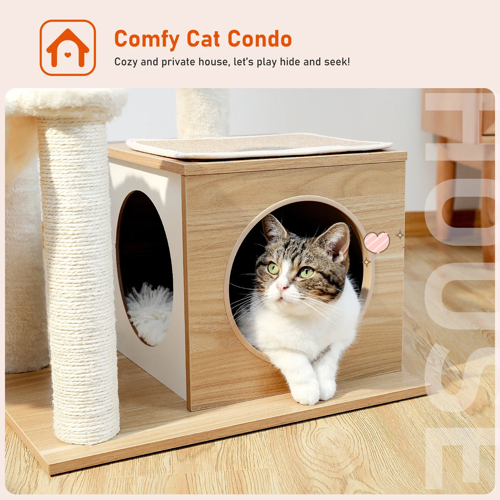 110cm Cat Tree with Condo & Hammock