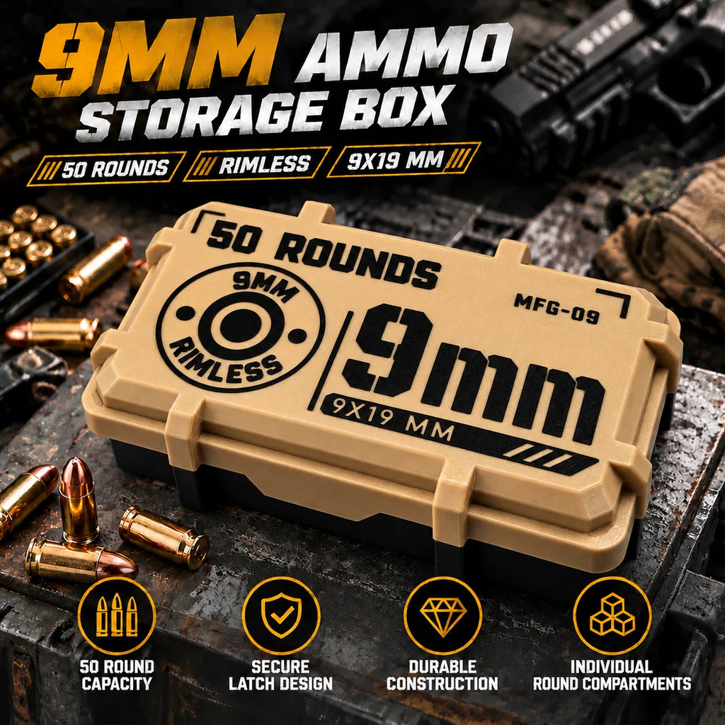 50-Round 9 mm Luger Ammunition Storage Box