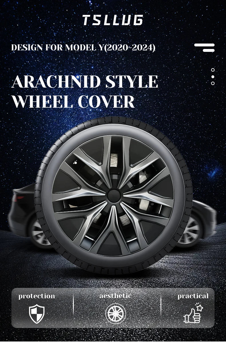 TSLLUG 19-Inch Wheel Covers for Tesla Model Y – Set of 4