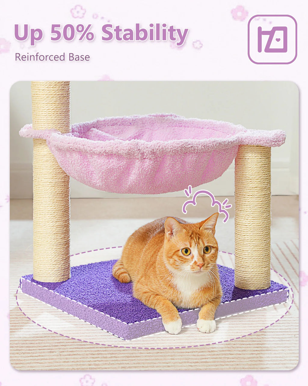 71cm Flower Cat Tree with Hammock & Scratching Post