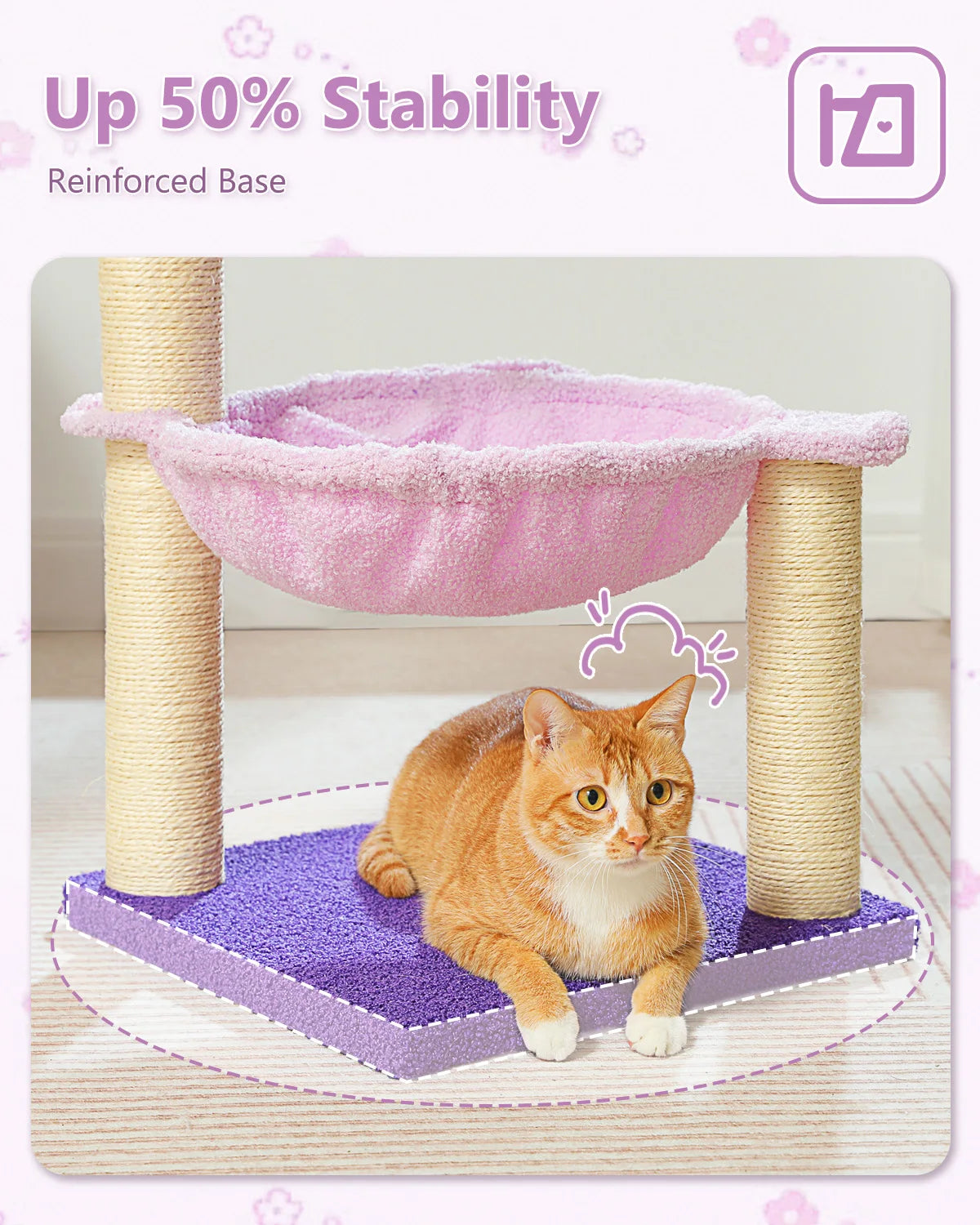 71cm Flower Cat Tree with Hammock & Scratching Post