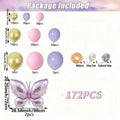 Purple Butterfly Balloon Garland Kit, 172 Pieces