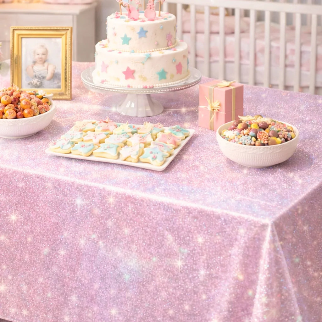 Metallic-Look Rectangular Party Tablecloth