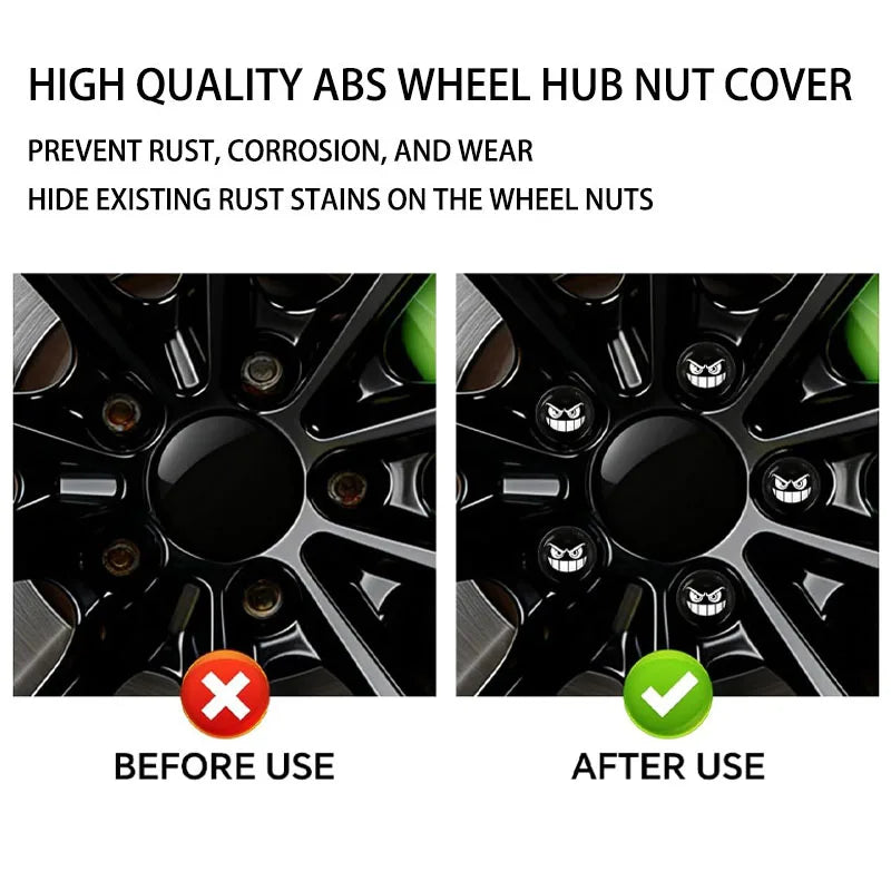 Wheel Lug Nut Covers – 20 Pieces, Assorted Designs
