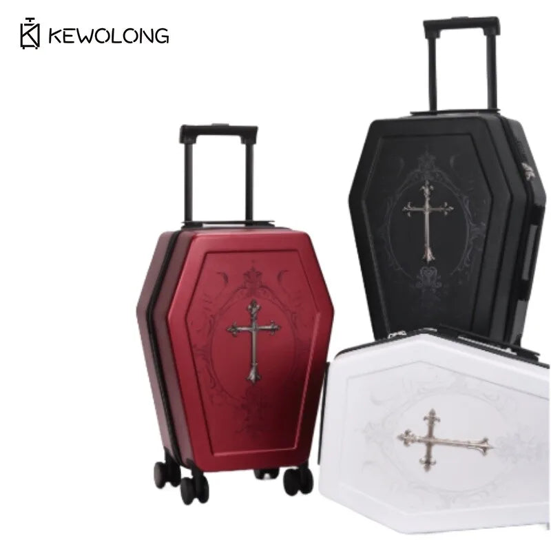 Gothic Coffin-Style Spinner Suitcase