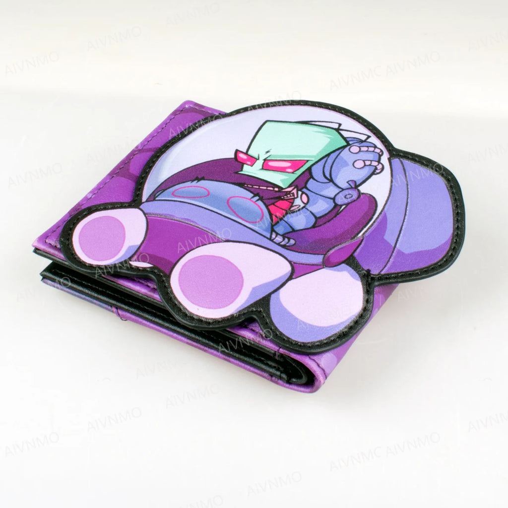 Cartoon-Print Bifold Card Wallet with ID Window