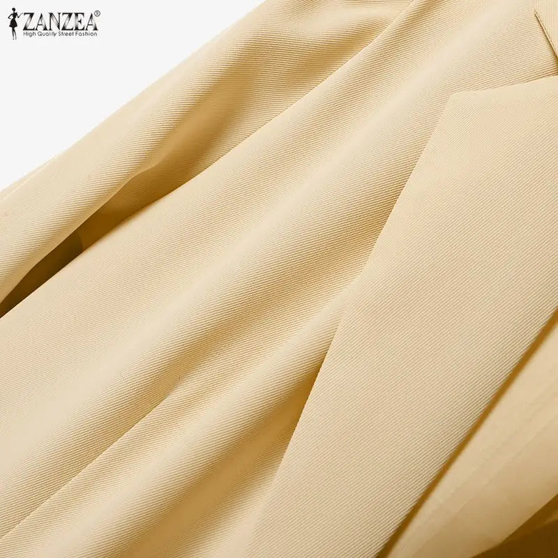 ZANZEA Patchwork Blouse and Pants Set