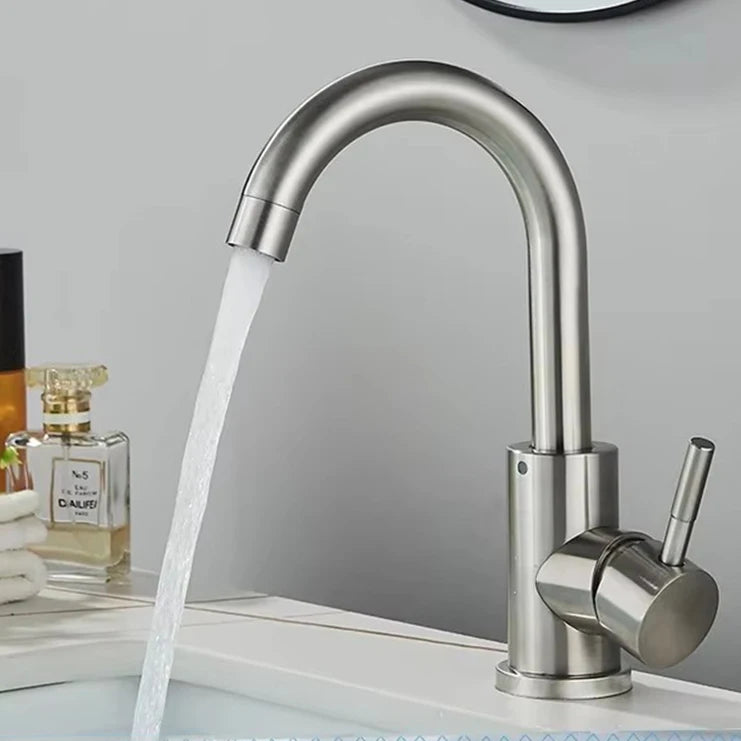 Single-Hole Hot & Cold Bathroom Basin Mixer Faucet
