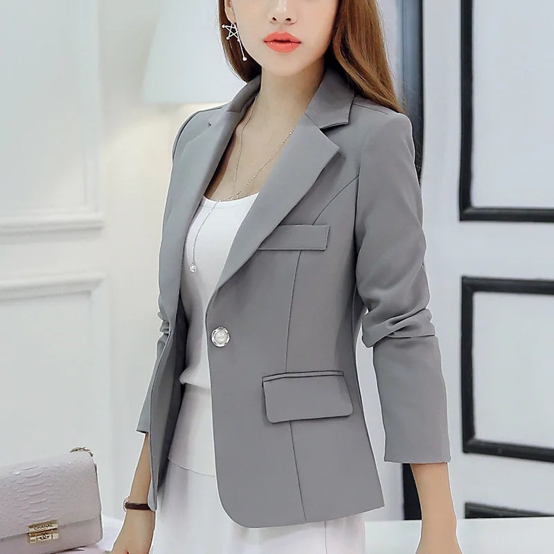 Women's Slim-Fit Single-Button Office Blazer