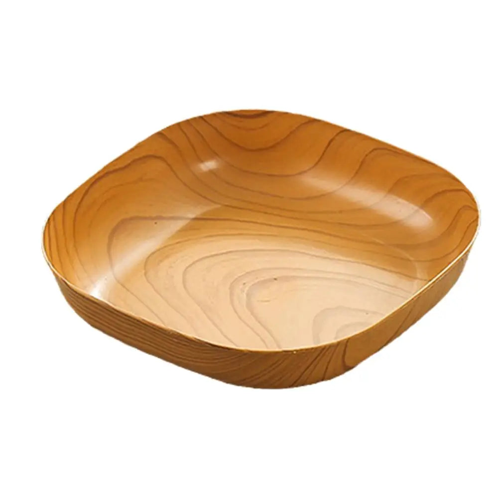Wood-Grain PP Square Plates — Assorted Packs