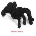 Black Plush Spider Halloween Decoration, 30–200 cm