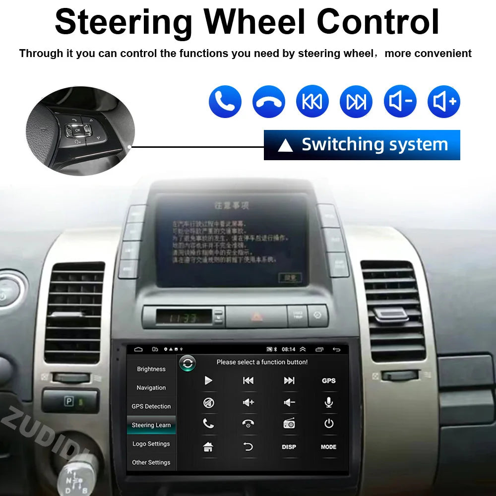 9-Inch Car Stereo for Toyota Prius 2003–2009