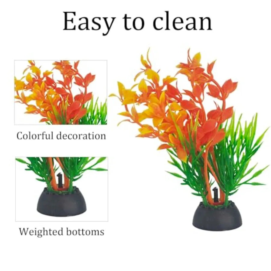 Artificial Aquarium Plants, 4" Tall, 4-Pack