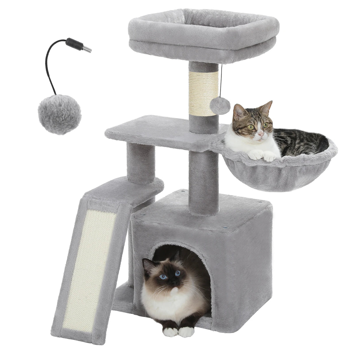 Compact Cat Tree with Removable Perch & Hammock