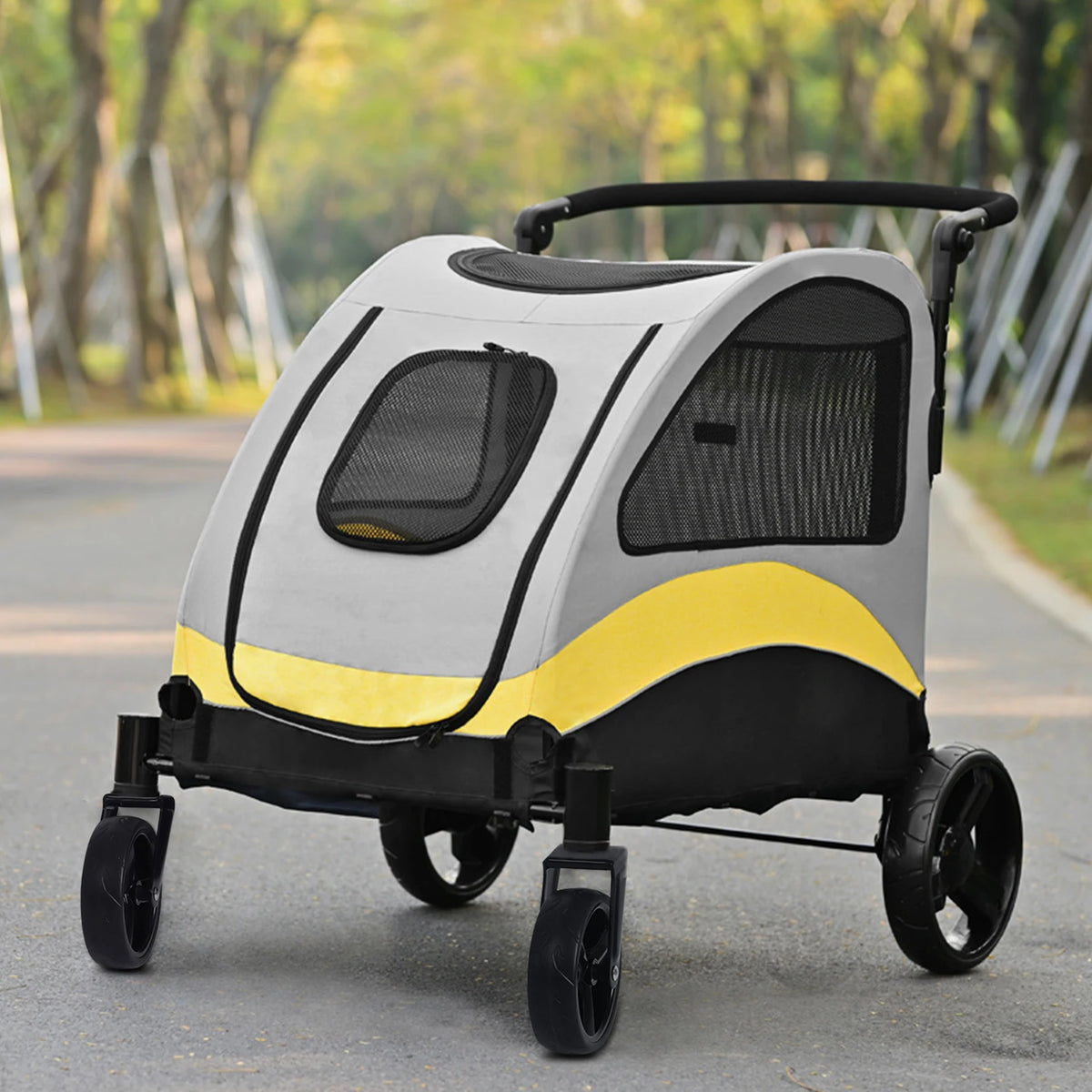 Foldable Four-Wheel Pet Stroller