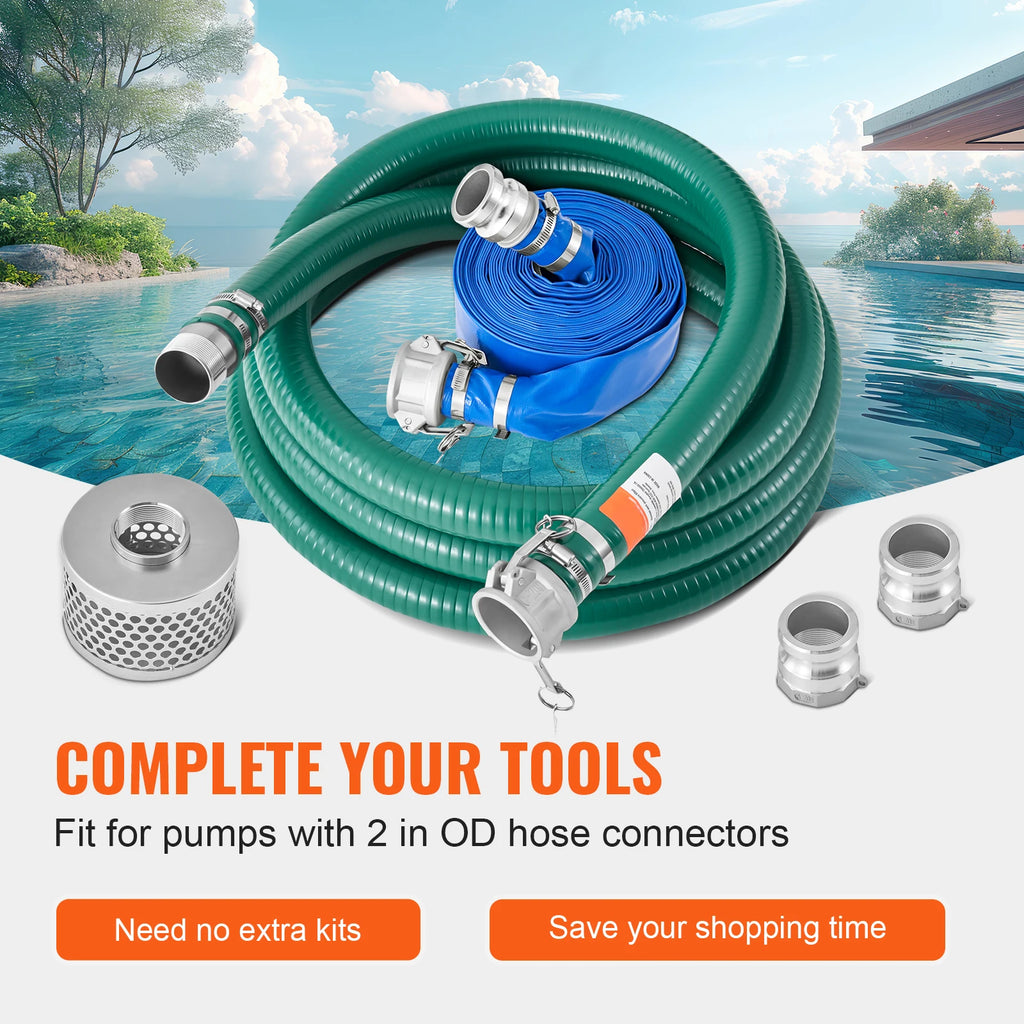 SucceBuy 2" Suction & Backwash Hose Kit