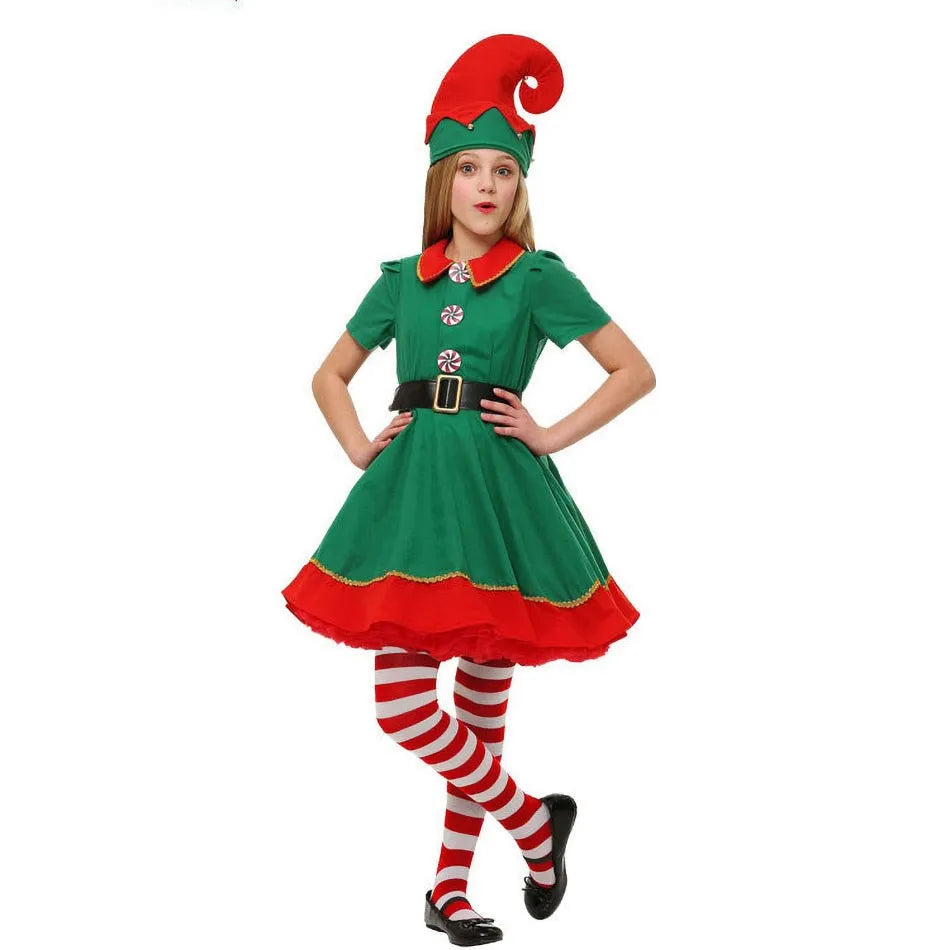 Kids Adult Christmas Clothing Set Kids Tops Pants Hat Belt Children Xmas Clothes Baby Boy Girl Birthday Outfit Elves Costume Whispering Desires Shoppe