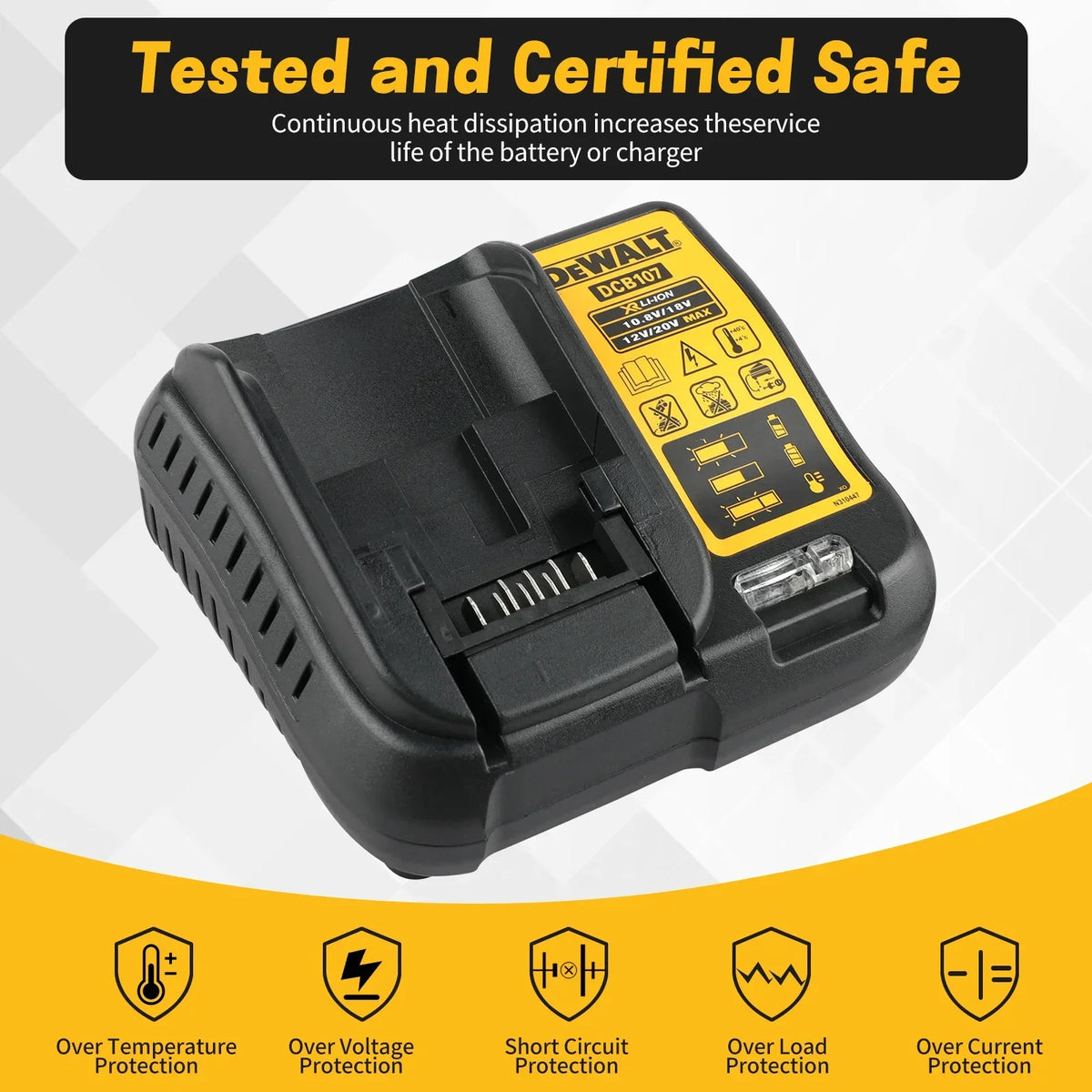 DEWALT DCB107 Battery Charger — US or EU Option
