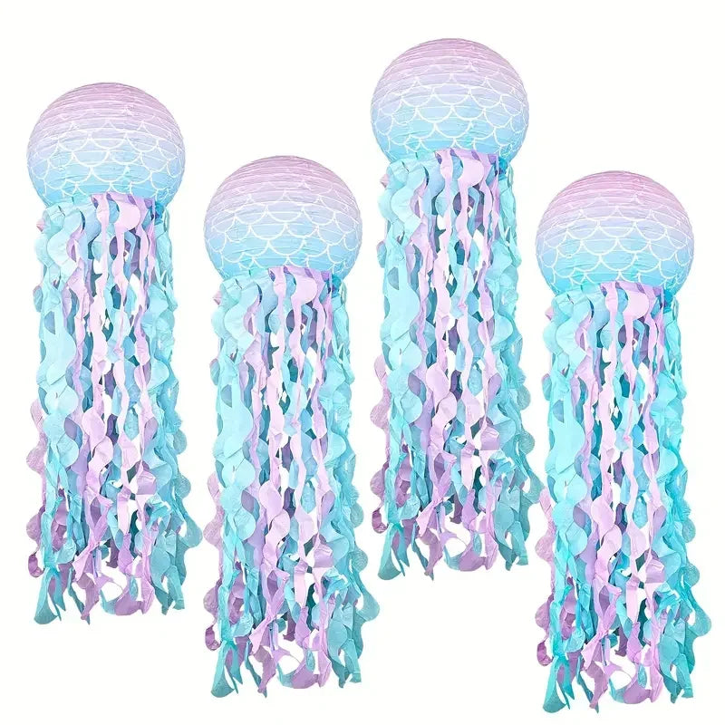 Blue Jellyfish Paper Lanterns, 1/3/6 Pack