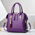 Women's Crocodile-Embossed PU Tote Bag
