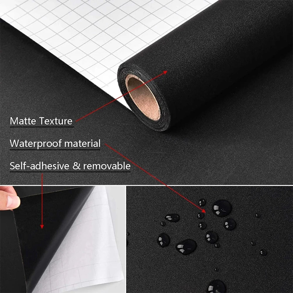 Matte Solid-Color Self-Adhesive Vinyl Wallpaper