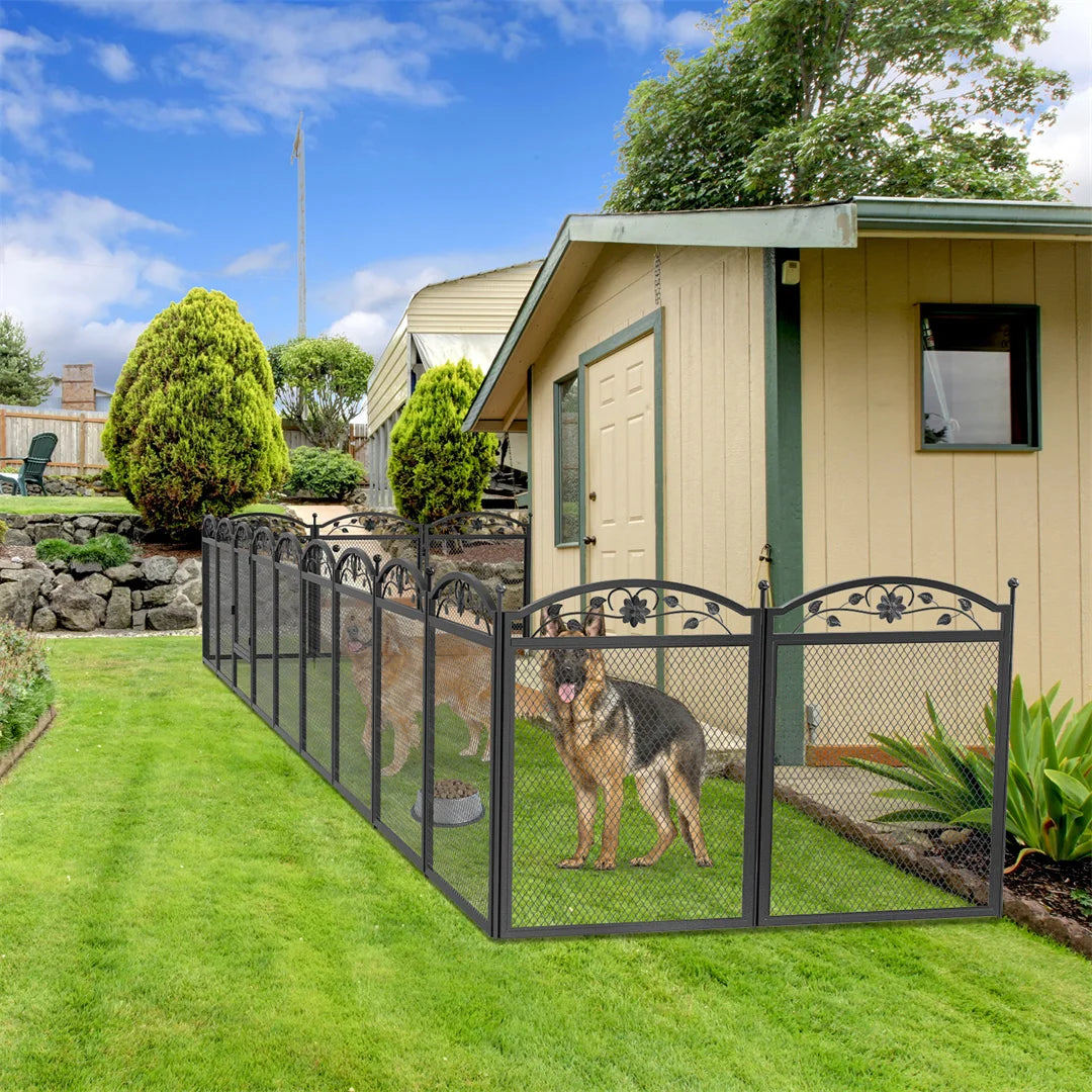 BINGOPAW Eight-Panel Metal Dog Playpen with Mat