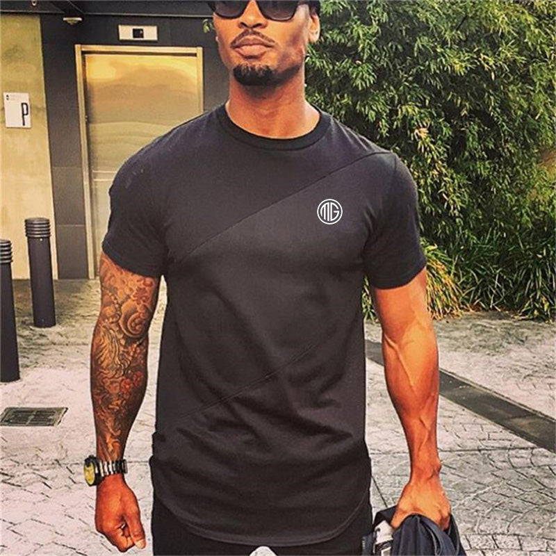 Mens Muscle T Shirt Gym Bodybuilding Fitness Tees Tops Cotton Patchwork Mesh Slim Fit T Shirt Cotton Sports Short Sleeve Tshirt Whispering Desires Shoppe