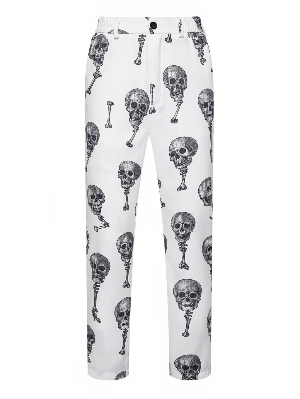 Men's Skull-Print Two-Piece Party Suit