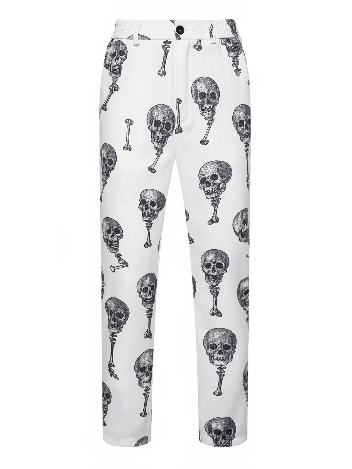 Men's Skull-Print Two-Piece Party Suit