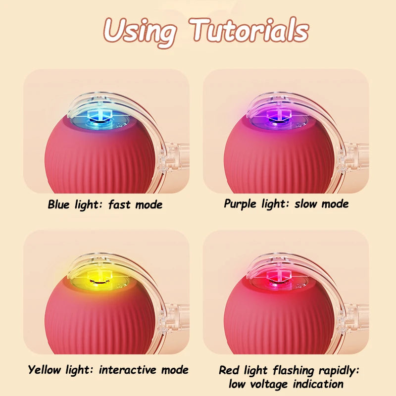 Rechargeable Rolling Cat Ball with Faux Tail