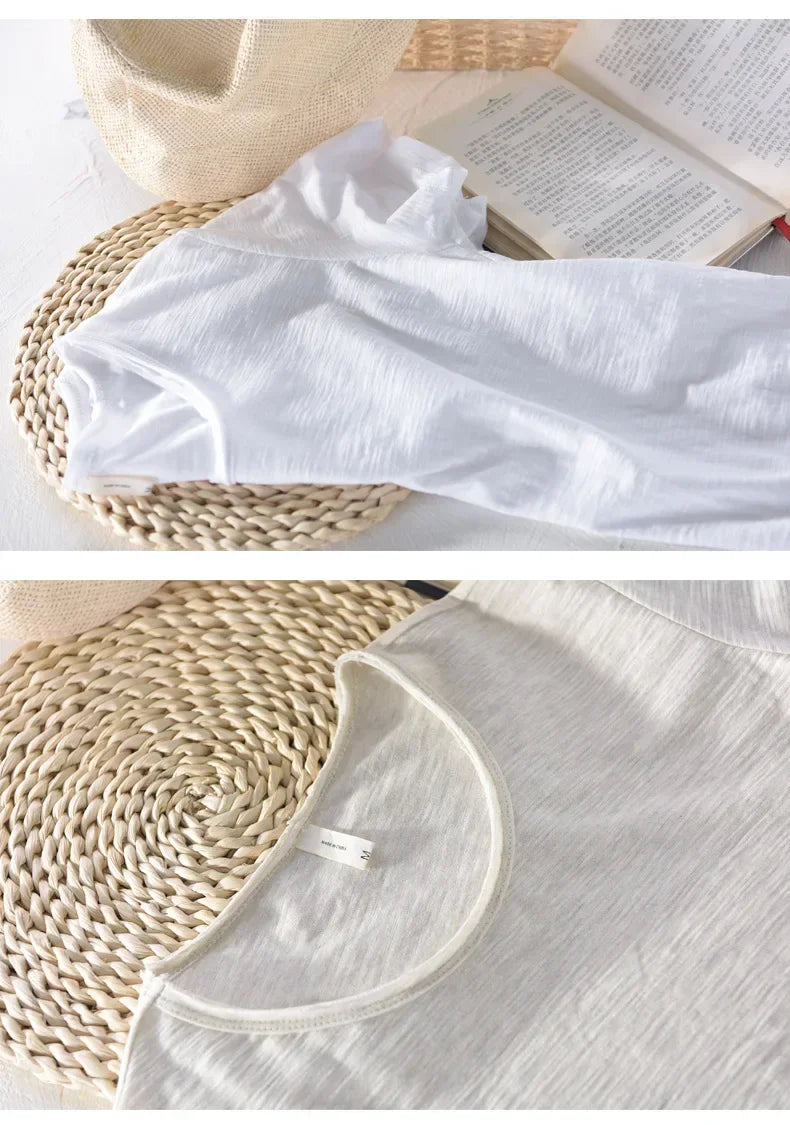 Men's Cotton Raw-Edge Crewneck T-Shirt