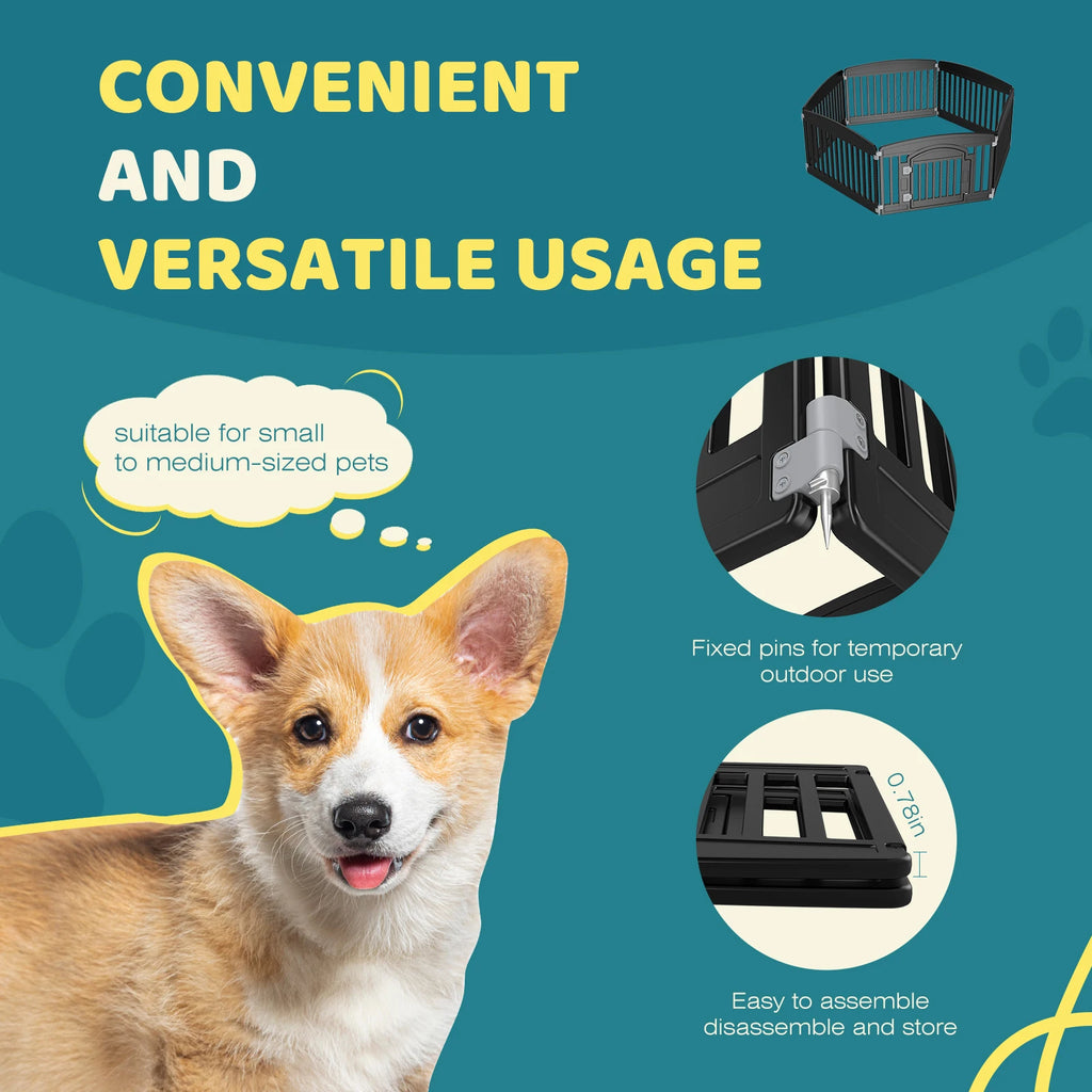 JHK 24" Six-Panel Plastic Dog Playpen