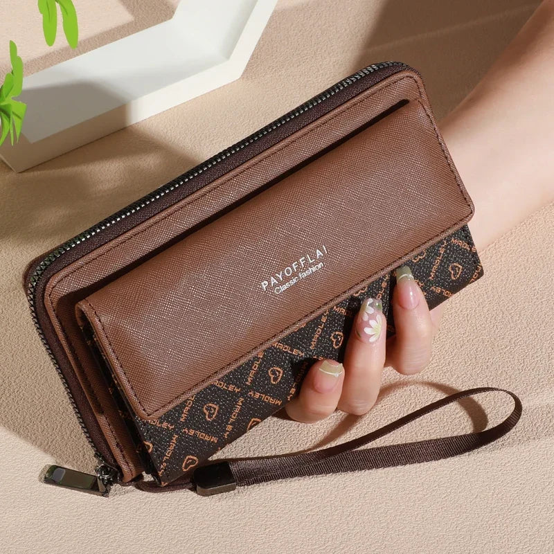Men's Faux-Leather Zip & Snap Organizer Wallet