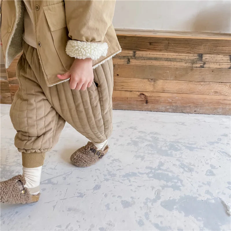 Children's Clothing From 2 To 7 Years Winter Kids Warm Cotton-Padded Trousers Baby Girls Thick Pants Toddler Boys Wear Clothes Whispering Desires Shoppe