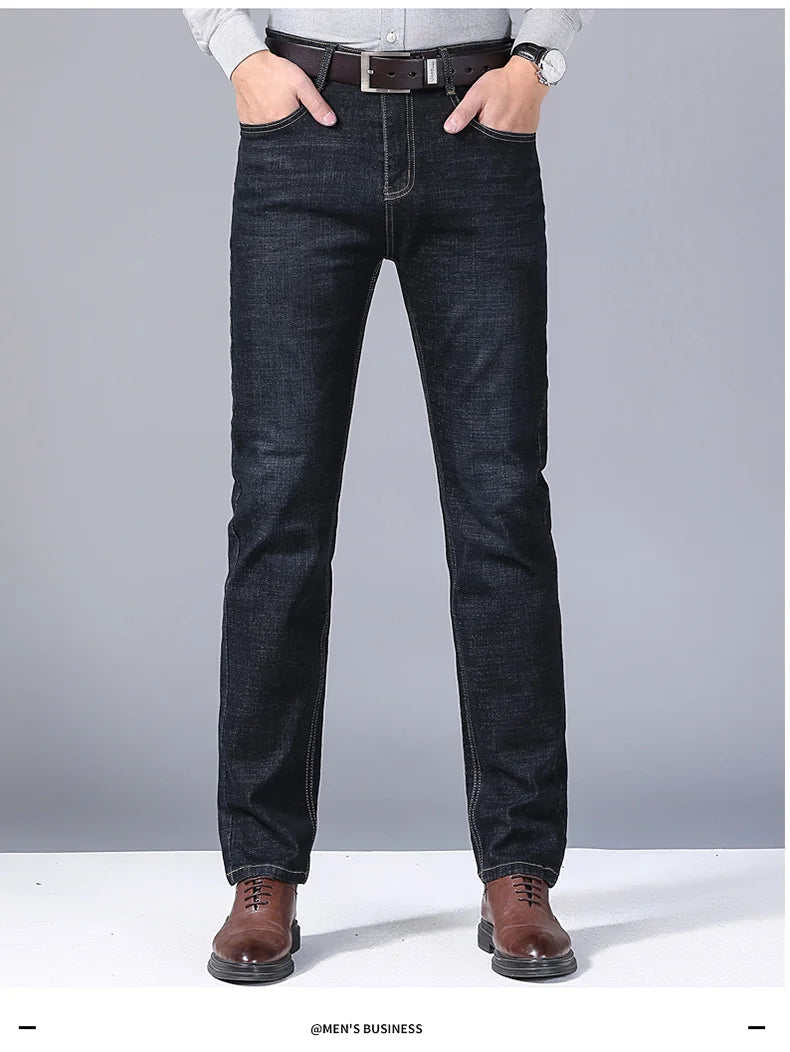 Men's Slim Straight-Leg Black Jeans