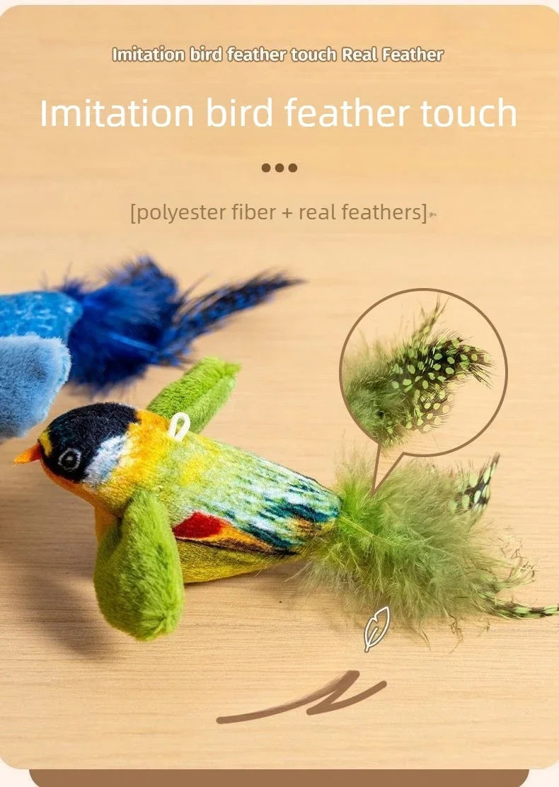 Wall-Hanging Plush Bird Catnip Toy
