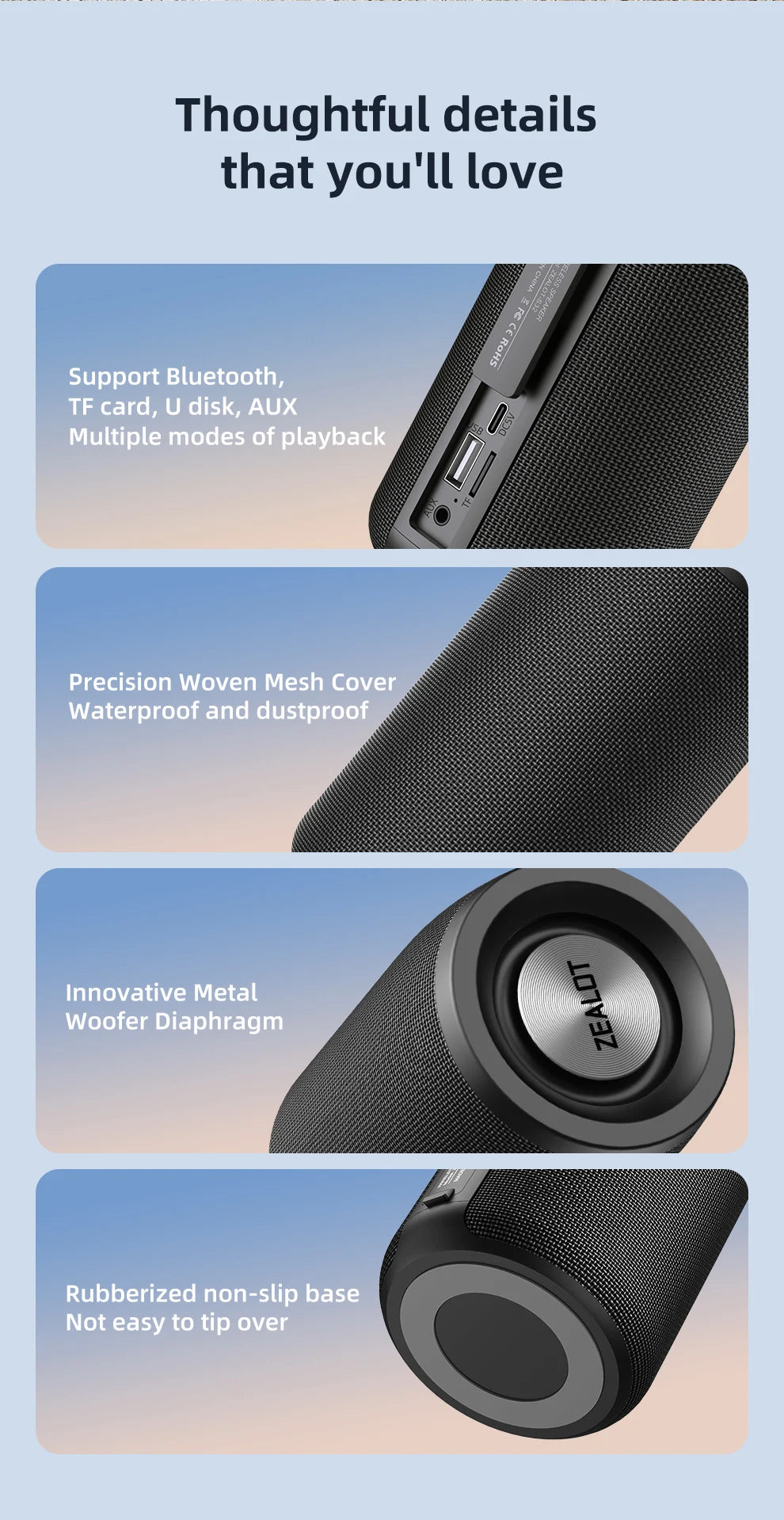 ZEALOT S32 Portable Bluetooth Speaker
