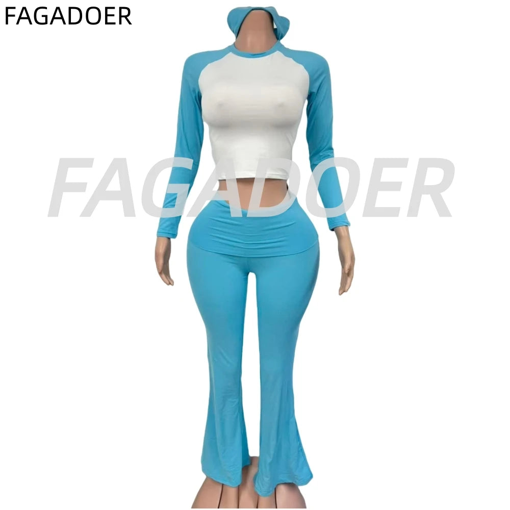 Women's Long-Sleeve Crewneck Top and Pants Set
